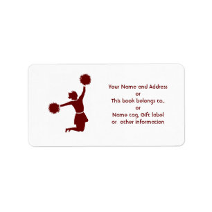 Cheerleader in Silhouette Namn and Address Label Adressetikett