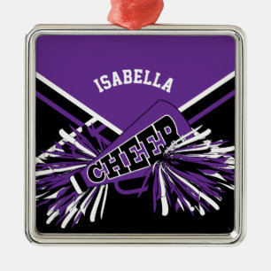 Cheerleader - Lila, Black and White Julgransprydnad Metall