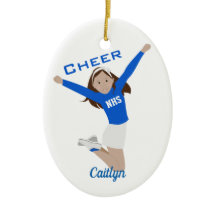 Cheerleader Mörk Brunette Blue & White