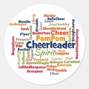 Cheerleader Ord Cloud (Cheer Leader) Runt Klistermärke