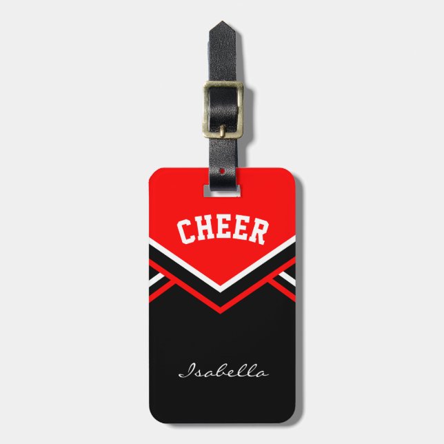 Cheerleader Outfit i rött Bagagebricka (Vertikal Framsida)