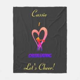 CheerLeader Rosa, Gult, Black Fleece Blanket