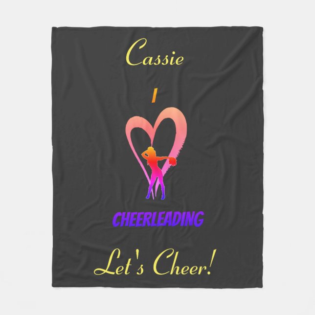 CheerLeader Rosa, Gult, Black Fleece Blanket (Framsidan)