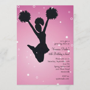 Cheerleader Silhouette-inbjudan Inbjudningar