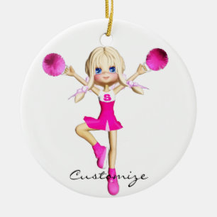 Cheerleader ska Cheer Thunder_Cove Julgransprydnad Keramik