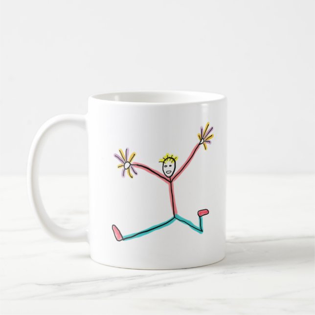Cheerleader som hoppar pinnefigur kaffemugg (Vänster)