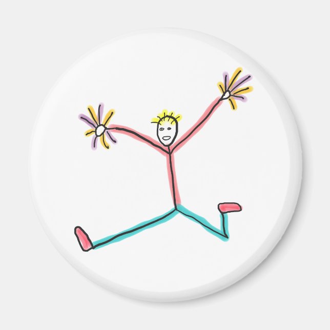 Cheerleader som hoppar pinnefigur magnet (Framsidan)