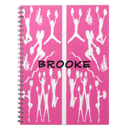 CHEERLEADER SPIRAL NOTEBOOK DESIGN WHITE AND ROSA ANTECKNINGSBOK