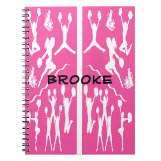 CHEERLEADER SPIRAL NOTEBOOK DESIGN WHITE AND ROSA ANTECKNINGSBOK