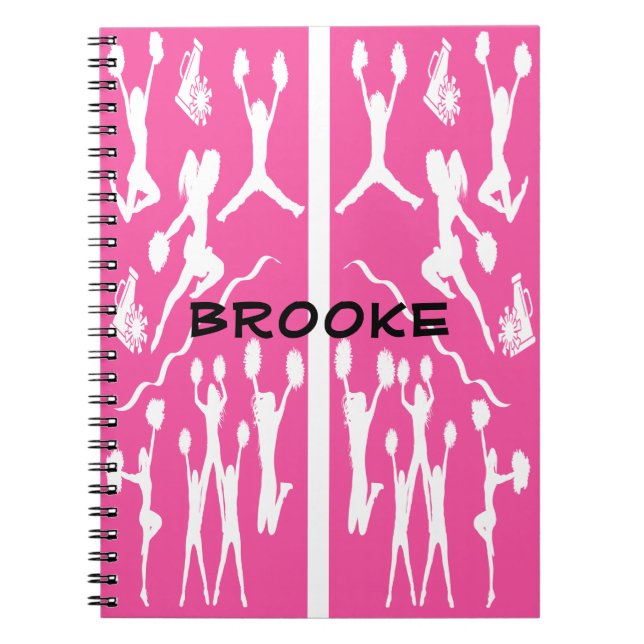 CHEERLEADER SPIRAL NOTEBOOK DESIGN WHITE AND ROSA ANTECKNINGSBOK (Framsidan)