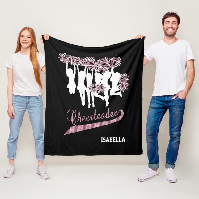 CheerLeader Team 📣 - Rosa, Black and White Fleecefilt (På plats)