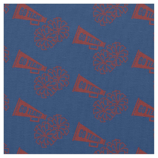 CheerLeader Team School Färg Maroon & Navy Blue Tyg (Närbild)