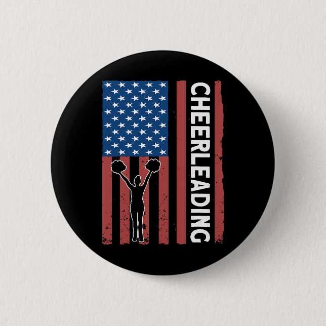 Cheerleader Usa Flagga Cheerleading  Knapp (Framsida)