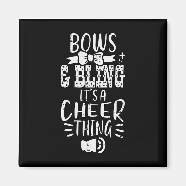 Cheerleaderbågar Bling Cheer Sak Cheerleading Kvin Magnet (Framsidan)