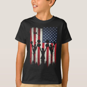 Cheerleaders Usa Amerikansk Flagga 4:e Juli Cheerl T Shirt