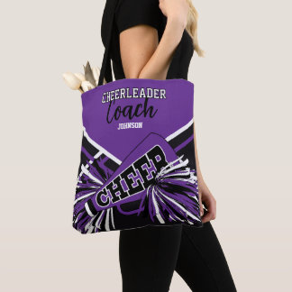 Cheerleadertränare - Lila, Svart & Vit Tygkasse