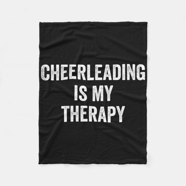 Cheerleading är min terapi Roligt talesätt Cheerle Fleecefilt (Framsidan)
