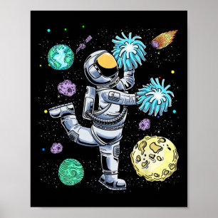 Cheerleading Astronaut Cheerleader Cheer Flyer Poj Poster