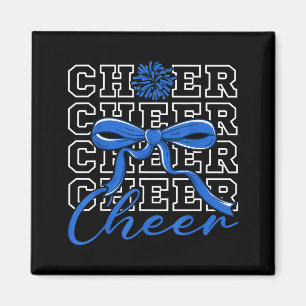 Cheerleading Cheer Blå Coquette Bow Cheerleader F Magnet