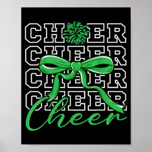 Cheerleading Cheer Grön Coquette Bow Cheerleader Poster