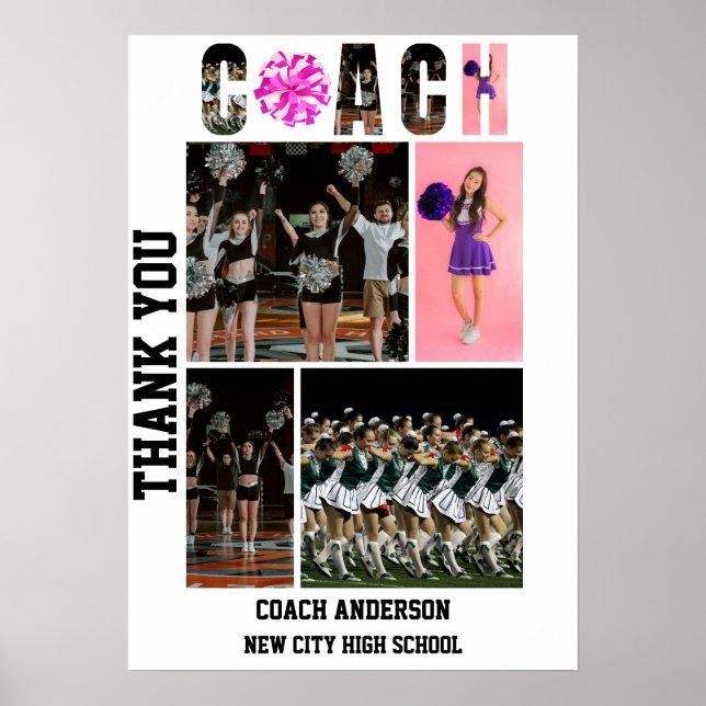 Cheerleading Cheer Tränare Senior Natt Examen Poster (Framsidan)