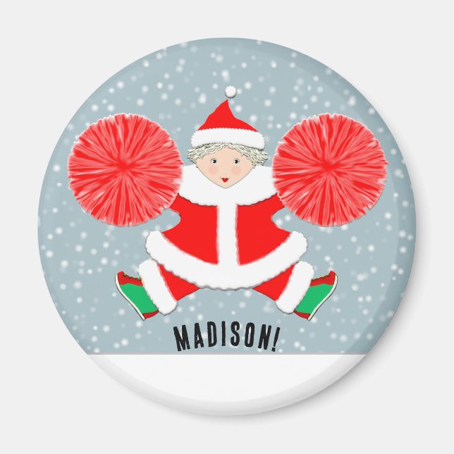 Cheerleading Christmas Stocking Stuffer Magnet (Framsidan)