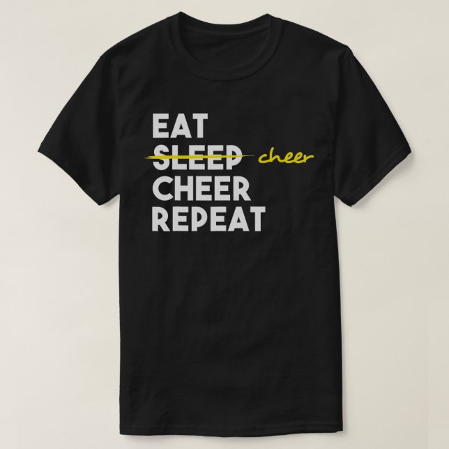 Cheerleading Eat Cheer Repeat Cheerleader  T Shirt (Design framsida)