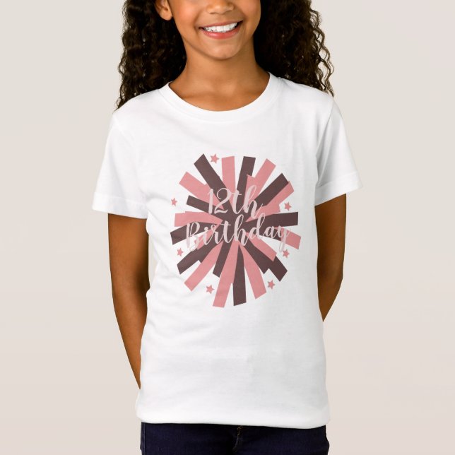 Cheerleading Födelsedagsfest Pom Pom Rosa Neutral T Shirt (Framsida)
