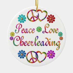 CHEERLEADING FÖR FREDKÄRLEK JULGRANSPRYDNAD KERAMIK