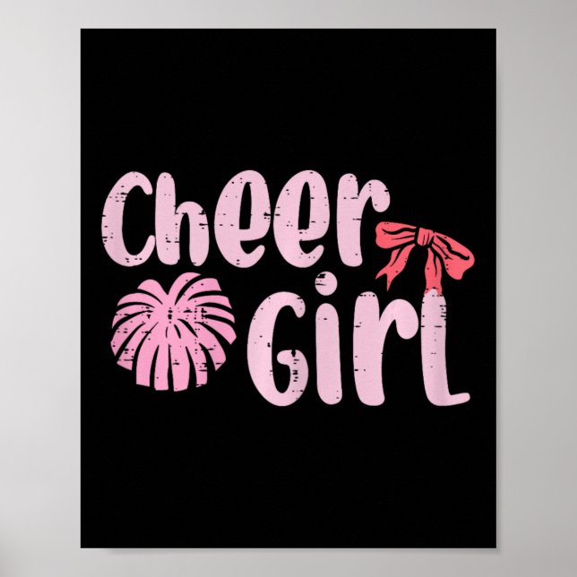 Cheerleading Glädjepyramid Tjejer Barn Dig Poster (Framsidan)