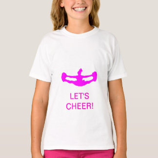 CHEERLEADING "LÅT OSS CHEER!" Flickans Ring T-Shir T Shirt