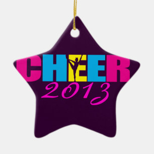 Cheerleading lilor för personligjubel julgransprydnad keramik