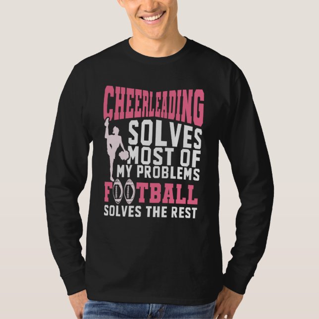 Cheerleading Löser Mina Problem Cheerleader Fotbol T Shirt (Framsida)