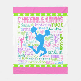Cheerleading ordtypografi för pastell fleecefilt