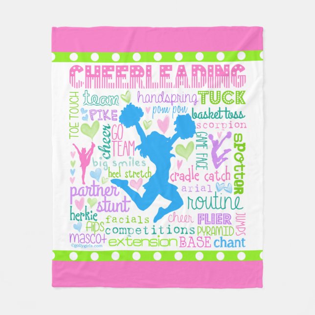 Cheerleading ordtypografi för pastell fleecefilt (Framsidan)