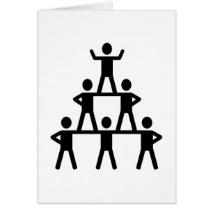 Cheerleading pyramid hälsningskort