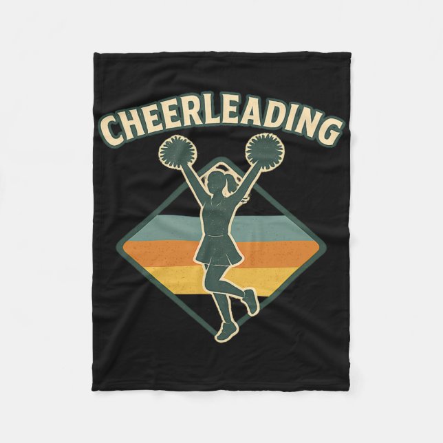 Cheerleading Retro Vintage Silhuett  Fleecefilt (Framsidan)