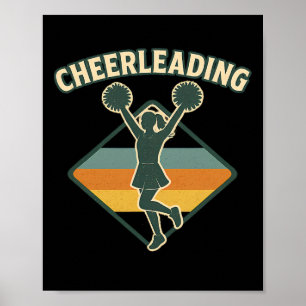 Cheerleading Retro Vintage Silhuett Poster