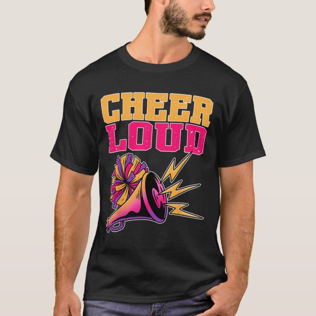 Cheerleading Rop Kraftfull Rollig Cheerleader  T Shirt (Framsida)