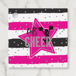 Cheerleading Rosa Silver Svart Cheer Födelsedag Gåvor Etiketter