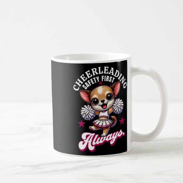 Cheerleading Säkerhet Först - Främja Alltid Säker  Kaffemugg (Höger)