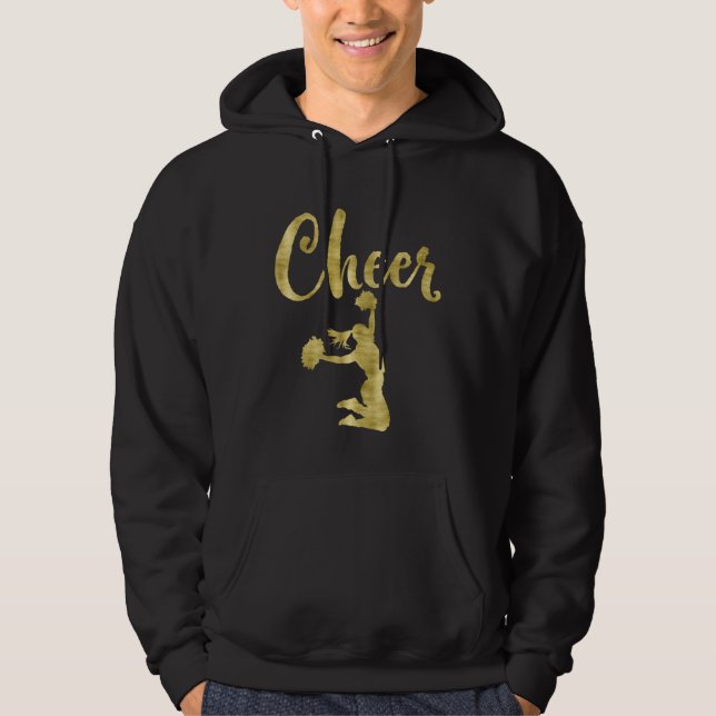 Cheerleading Script Cheer Dark Yellow Hoodie (Framsida)