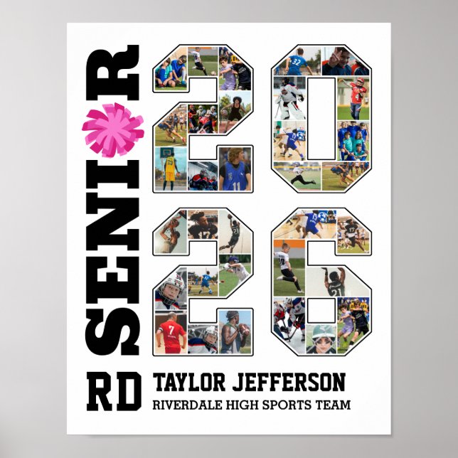 Cheerleading Team Senior 2026 Sports Photo Collage Poster (Framsidan)
