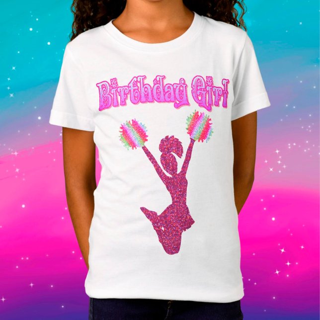 Cheerledande "Birthday Girl" T-Shirt (Skapare uppladdad)