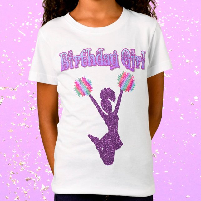 Cheerledande "Birthday Girl" T-Shirt (Skapare uppladdad)