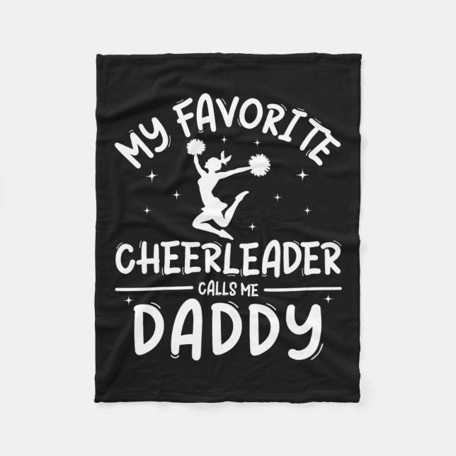 Cheerledande Cheer Pappa Shirt Pride Fars dag Mana Fleecefilt (Framsidan)