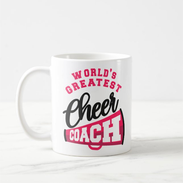 Cheerledande Cheer Världsmästare Cheer Coach Kaffemugg (Vänster)