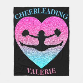 Cheerledande Fleece Blanket med hennes Namn