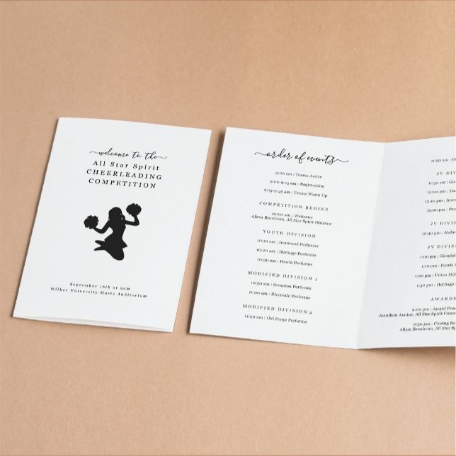 Cheerledande konkurrensprogram för Cheer & Dance Reklamblad (Skapare uppladdad)