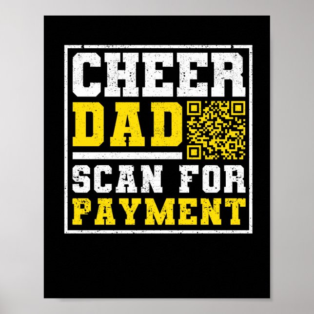 Cheerledande pappa Fars dag Cheer Pappa Scan Poster (Framsidan)
